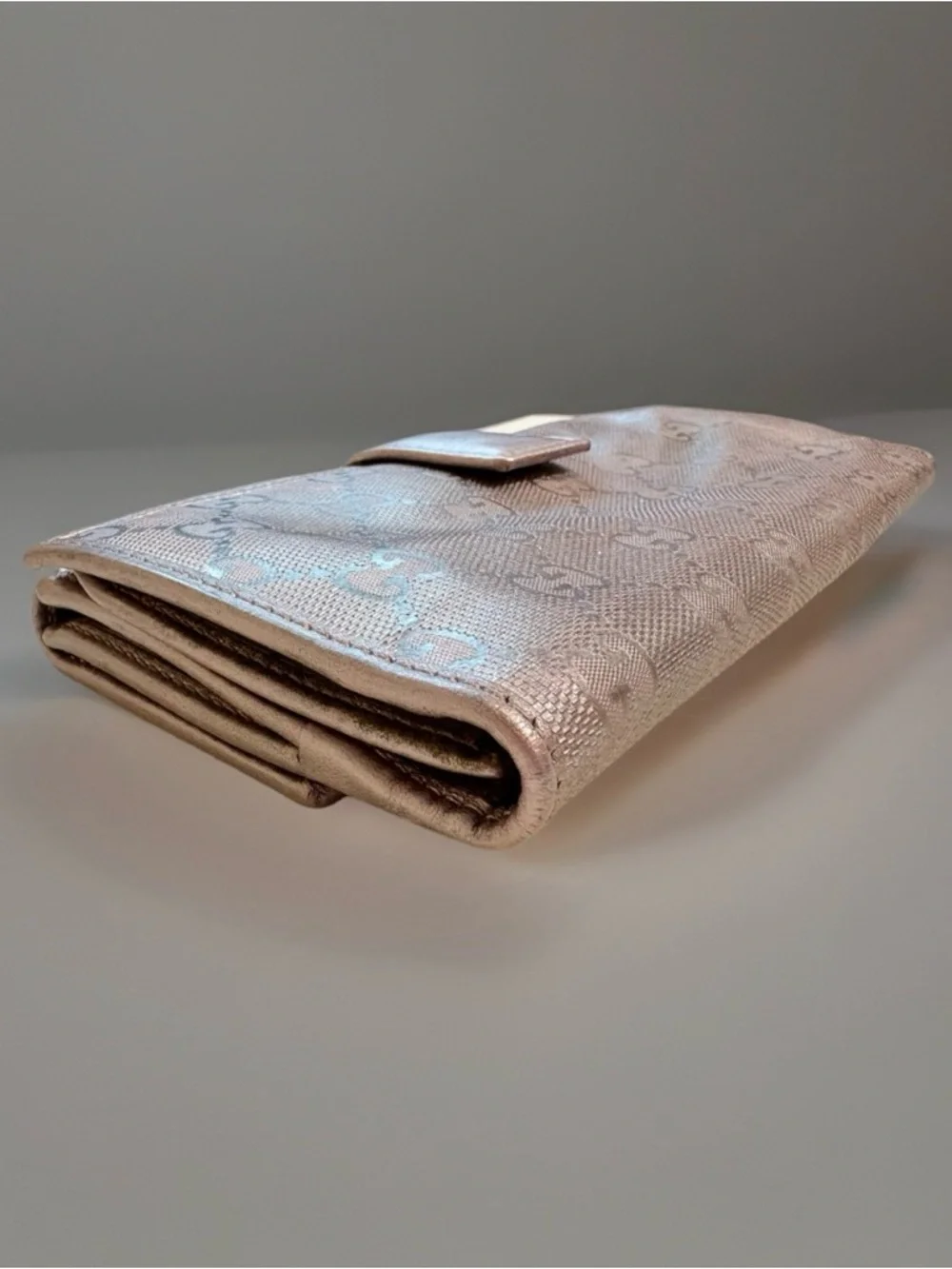 Gucci GG Monogram Long Continental Wallet in Metallic Lilac - Picture 13 of 16